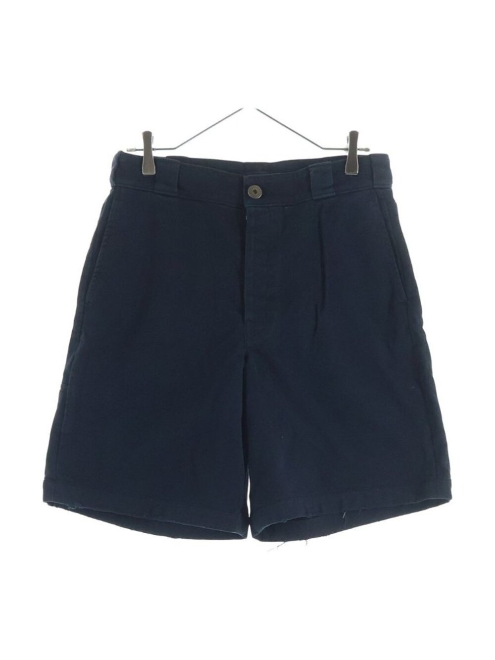 Prada Logo Distressed Washed Denim Shorts Navy